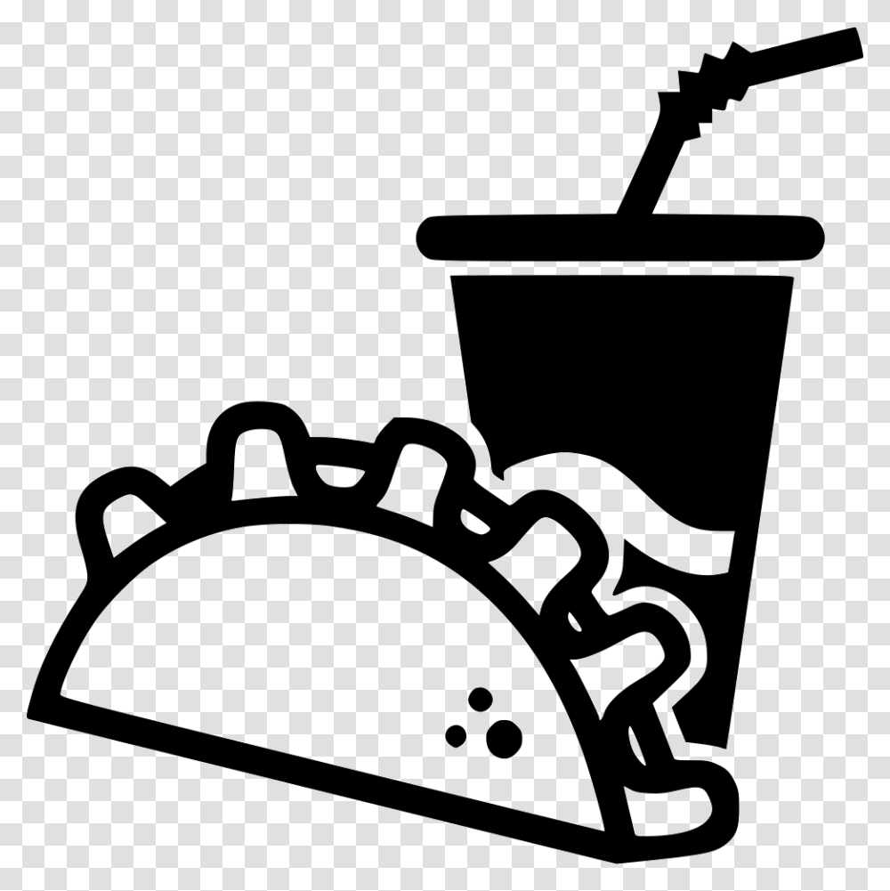 Taco Mexican Paper Cup Soda Drink Icon, Stencil, Bucket Transparent Png