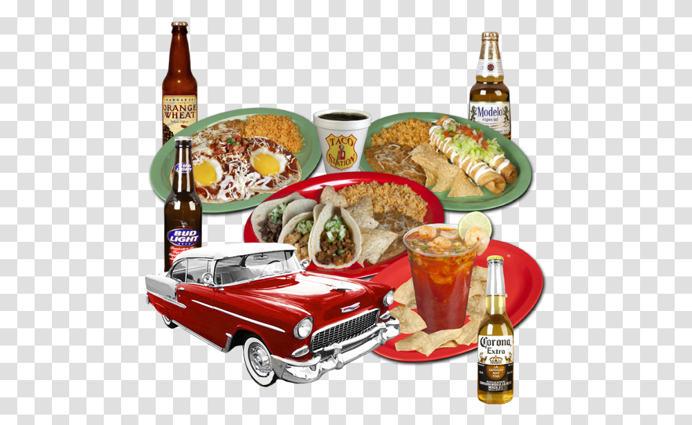 Taco Station Riverside Ca, Beer, Alcohol, Beverage, Meal Transparent Png