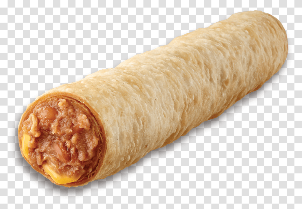 Taco Time Bean And Cheese Burrito, Food, Bread, Fungus, Tortilla Transparent Png