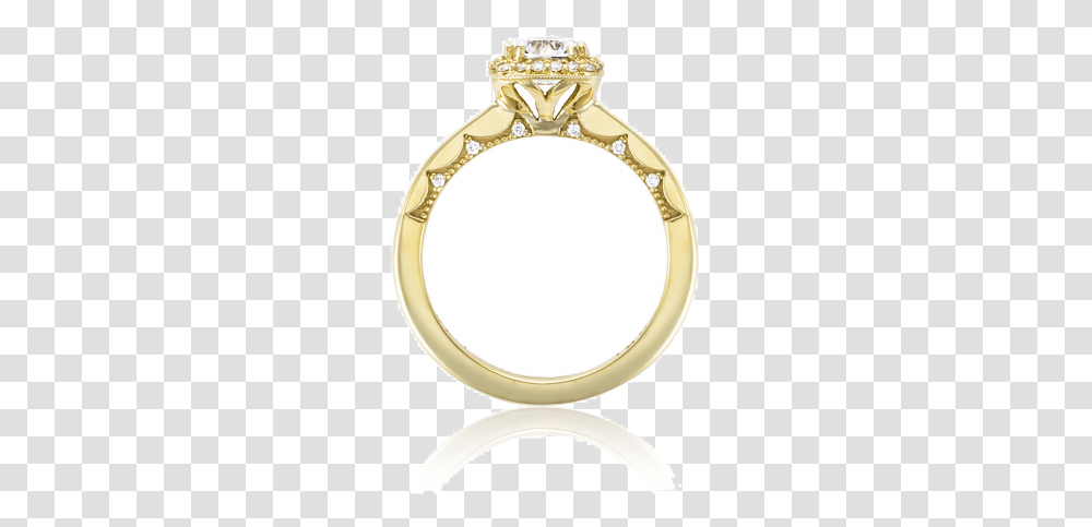 Tacori Coastal Crescent Cushion Halo Engagement Ring Engagement Ring, Jewelry, Accessories, Accessory, Gold Transparent Png