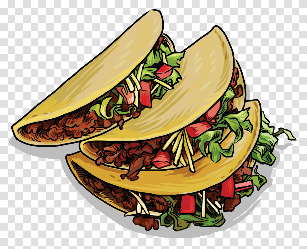Tacos Mexicanos Mexican Food Clip Art Free, Meal, Hot Dog, Lunch, Dish Transparent Png