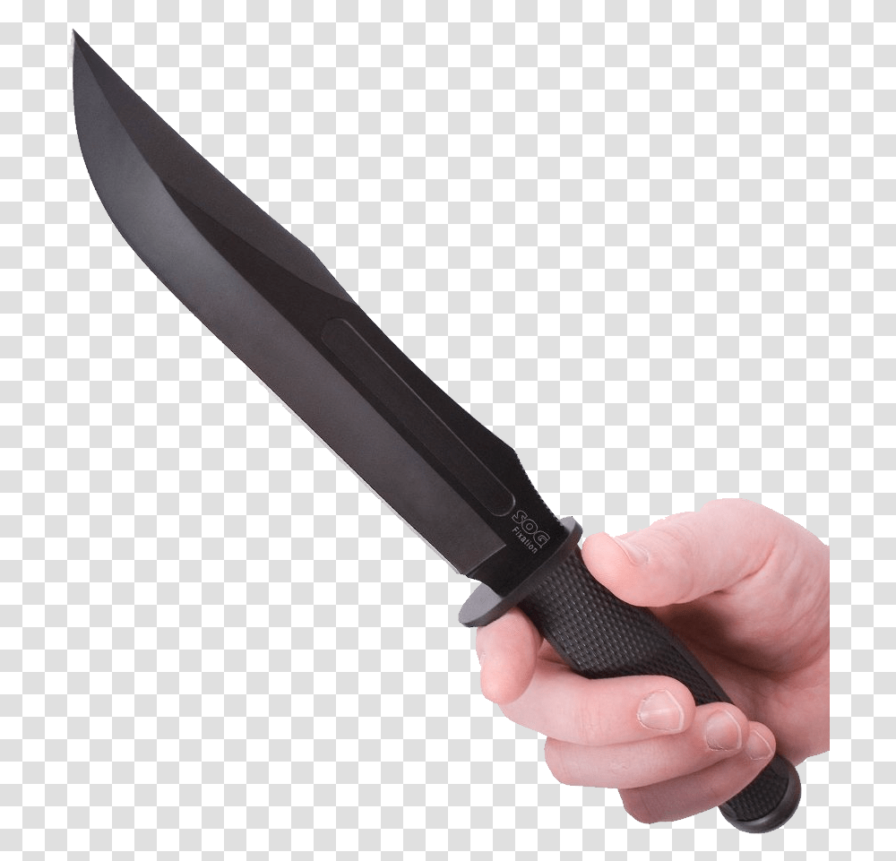 Tactical Black Knife In Hande Image Hand With Knife Background, Blade, Weapon, Weaponry, Person Transparent Png