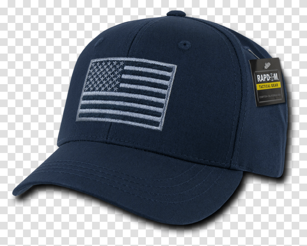 Tactical Operator Cap American Flag Subdued Dark Blue Baseball Cap, Clothing, Apparel, Hat Transparent Png