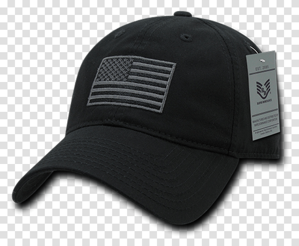 Tactical Operator Cap Black Us Flag Subdued Black American Flag Hat, Apparel Transparent Png