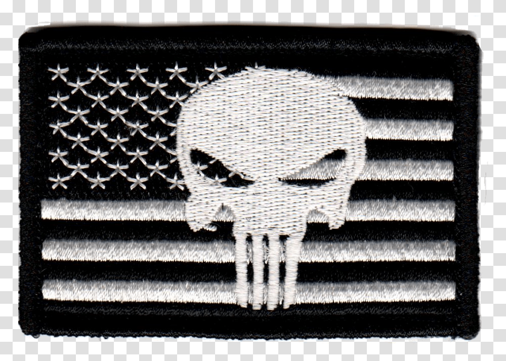 Tactical Punisher Skull Flag Blackwhite Patch, Rug, Bird, Animal, Grille Transparent Png