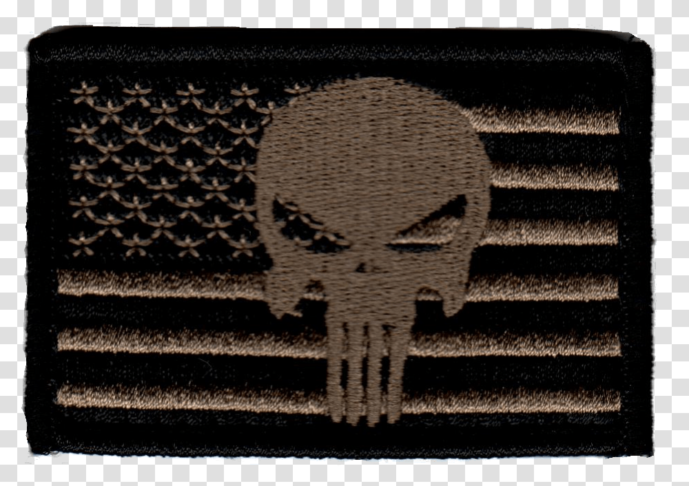 Tactical Punisher Skull Flag Coyoteblack Patch Emblem, Rug, Mat Transparent Png