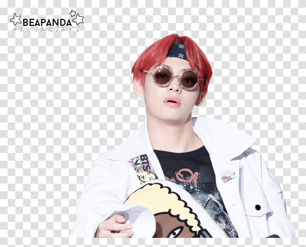 Taehyung And Bts Image Boy, Sunglasses, Person, Costume Transparent Png