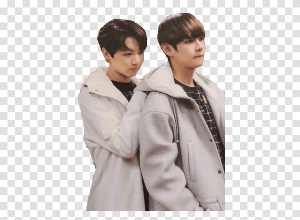 Taehyung And Jungkook, Coat, Person, Overcoat Transparent Png