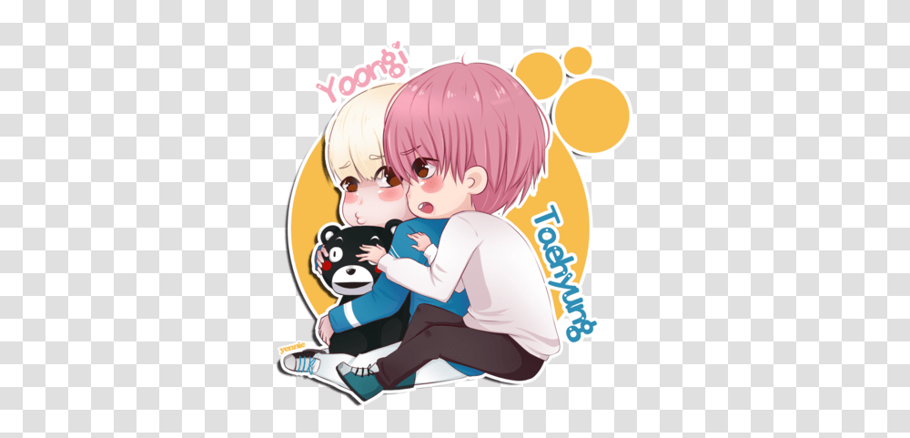 Taehyung And Yoongi Kumamon Bts Know Your Meme, Comics, Book, Person Transparent Png