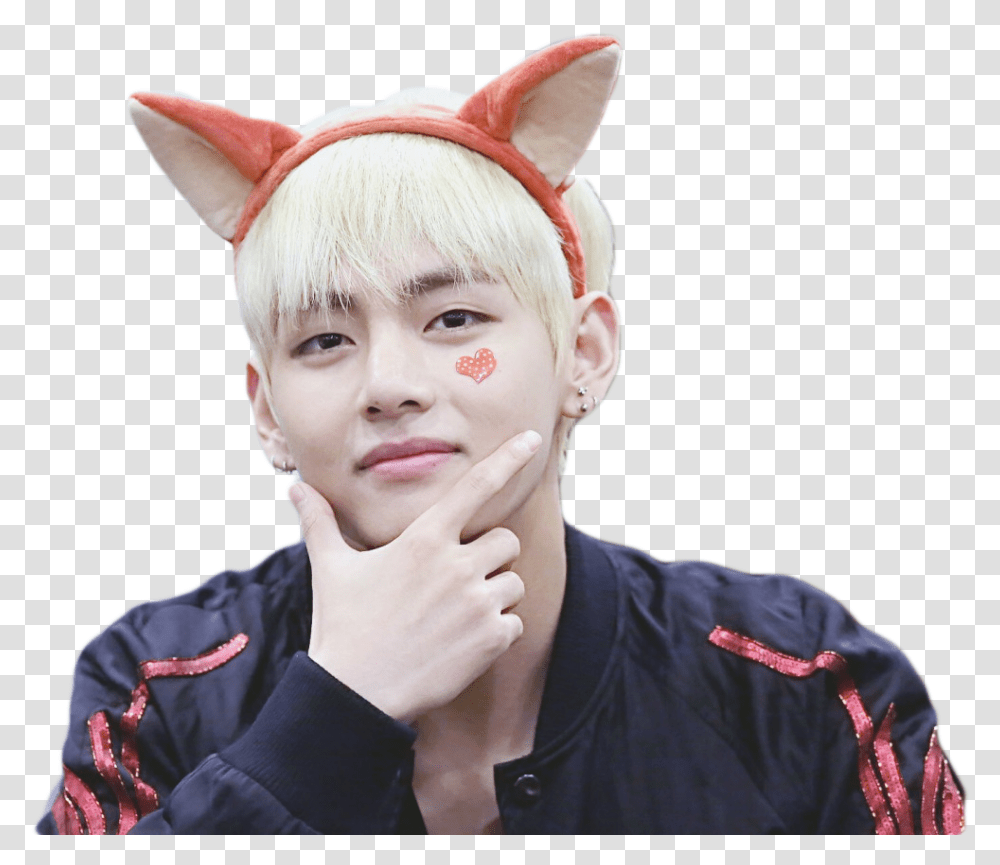 Taehyung Sticker Taehyung, Person, Human, Face, Head Transparent Png