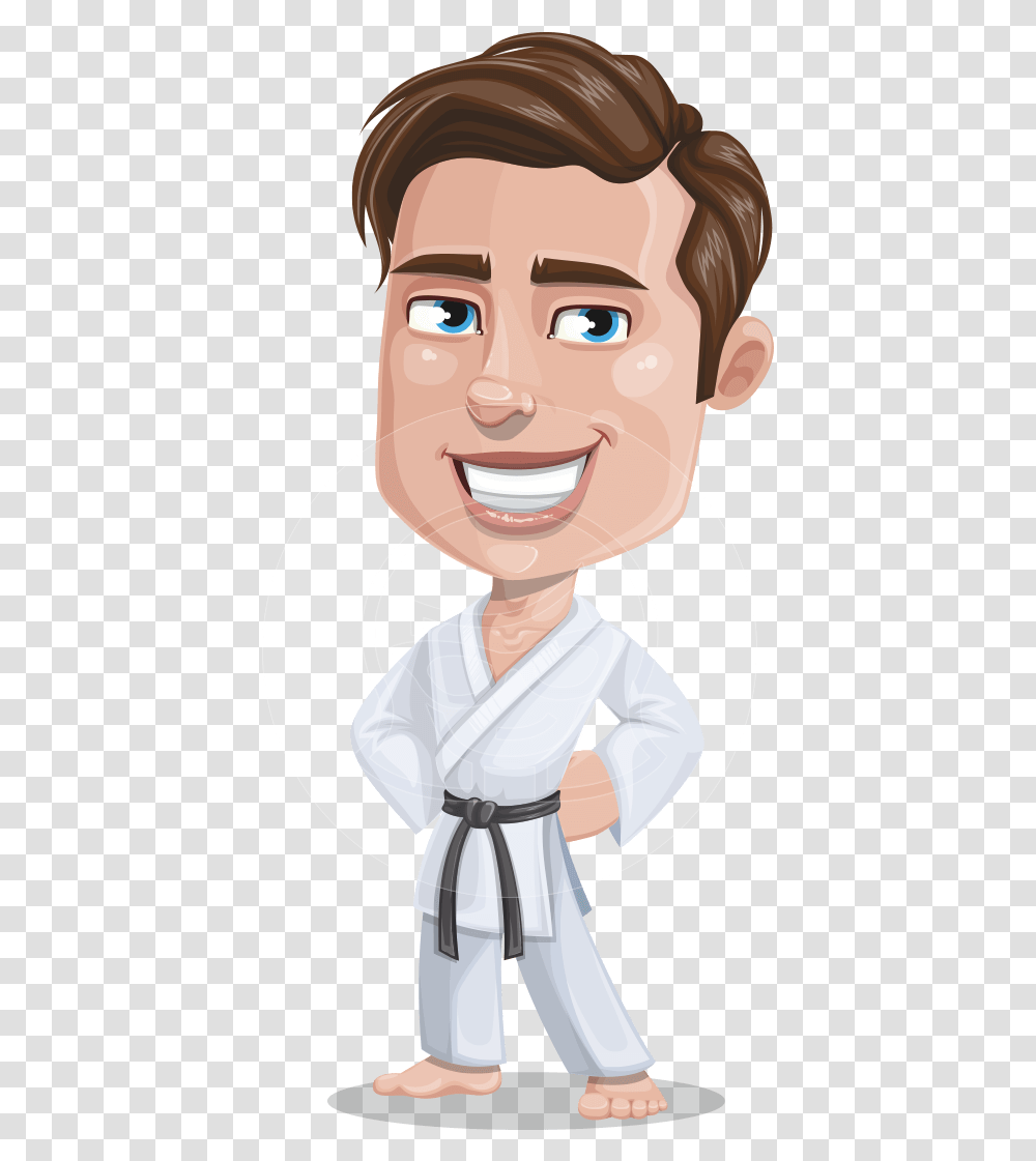 Taekwondo Man Cartoon Vector Character Aka Greg The, Person, Human, Sport, Sports Transparent Png