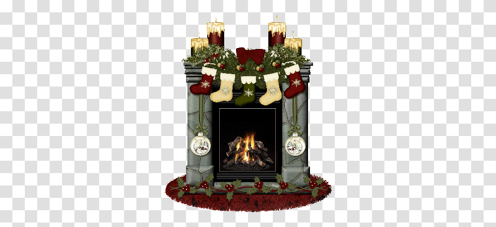 Tag For Christmas Background Animated Loading Santa Hat Gif, Fireplace, Indoors, Hearth, Tree Transparent Png