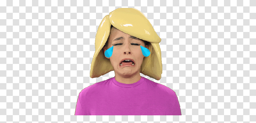Tag For Sad Crying Emoji Animated Goodbye World Real Life Emoji Gif, Clothing, Person, Face, Helmet Transparent Png