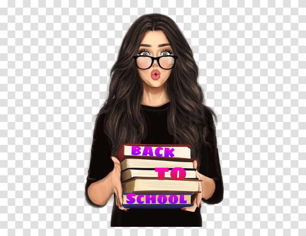 Tag Freetoedit Scbacktoschool Backtoschool Girly M Books, Face, Person, Female, Sunglasses Transparent Png