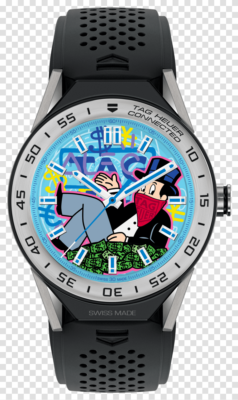 Tag Heuer Connected Modular Alec Monopoly Tag Heuer Watch, Wristwatch, Clock Tower, Architecture, Building Transparent Png