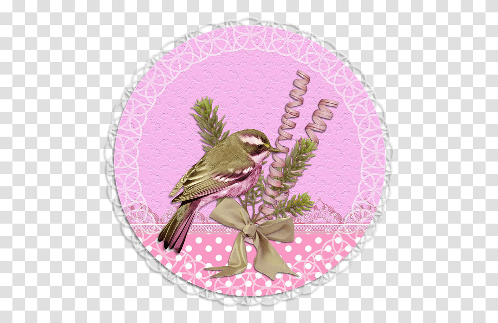 Tag Label Pink Green Flower Lace Bird Labels Princes Pink Oval, Animal, Finch, Pattern, Sparrow Transparent Png