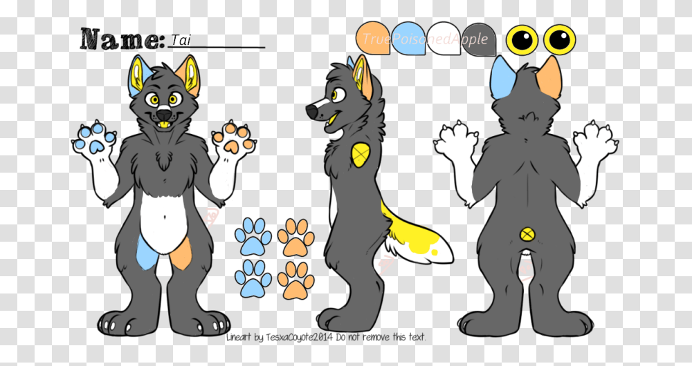 Tai By Truepoisonedapple Wolf Fursona Reference Sheet, Person, Hand, Cat, Pet Transparent Png