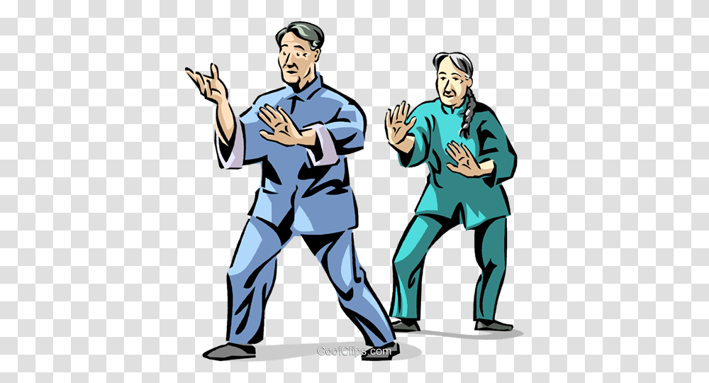 Tai Chi Royalty Free Vector Clip Art Illustration, Person, Sport, Martial Arts, People Transparent Png