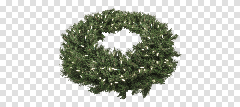 Taiga Evergreen Wreath With 300 Led Lights Wreath, Christmas Tree, Ornament, Plant, Accessories Transparent Png