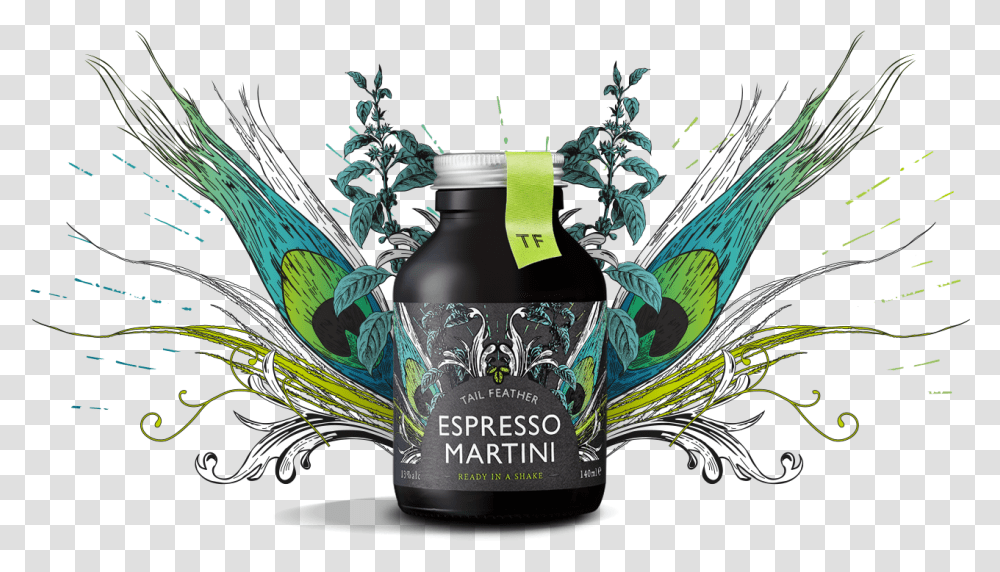 Tail Feather Espresso Martini Cosmetics, Bottle, Graphics, Alcohol, Beverage Transparent Png