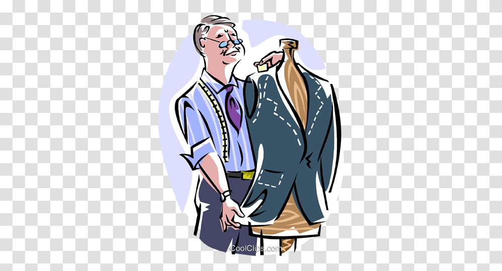 Tailor Measuring Suit Royalty Free Vector Clip Art Illustration, Person, Doctor, Book, Comics Transparent Png