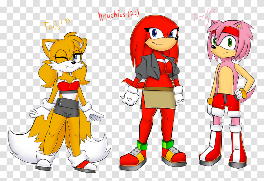Tails Knuckles And Amy Genderbends Knuckles And Tails, Person, People, Comics, Book Transparent Png