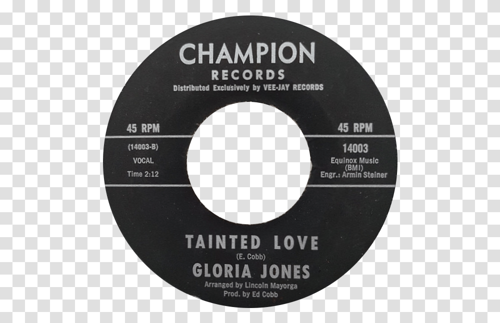 Tainted Love Gloria Jones Tainted Love, Disk, Dvd Transparent Png