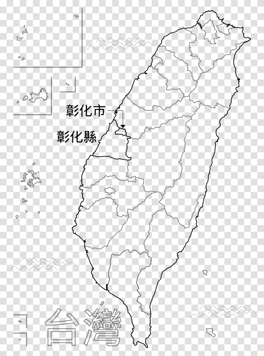 Taiwan Changhua Clip Arts Taiwan Clipart Black And White, Map, Diagram, Plot, Atlas Transparent Png