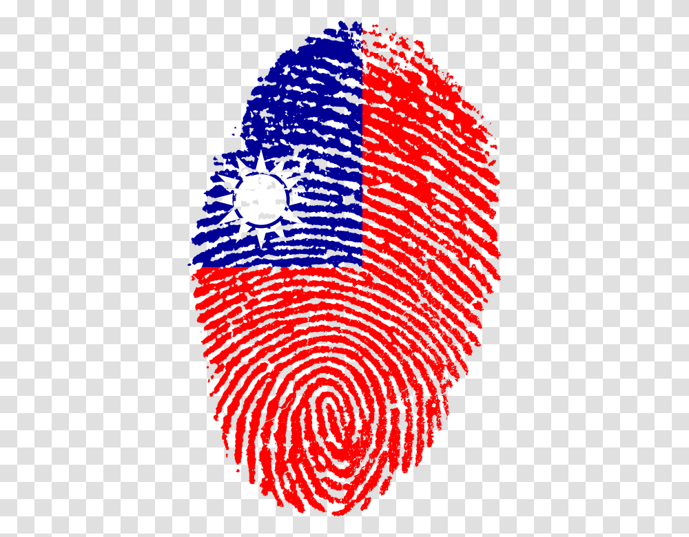 Taiwan Flag Fingerprint Country Pride Identity Taiwan Flag Fingerprint, Rug, Logo Transparent Png
