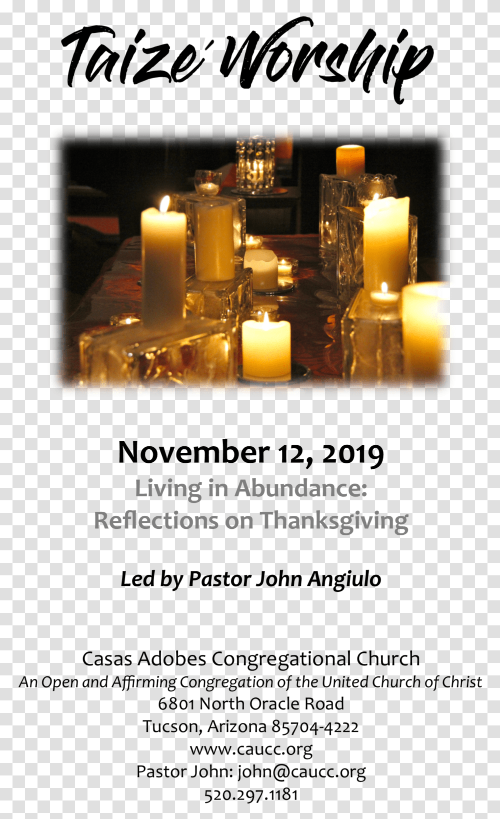 Taize November 2019 Flyer, Candle, Architecture, Building, Fire Transparent Png