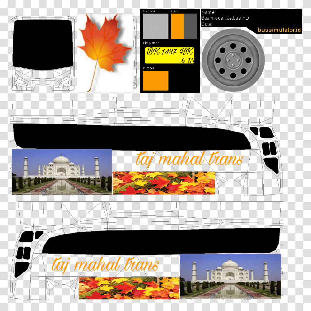 Taj Mahal Download Bus Simulator Indonesia White Skin, Advertisement, Poster, Scoreboard Transparent Png