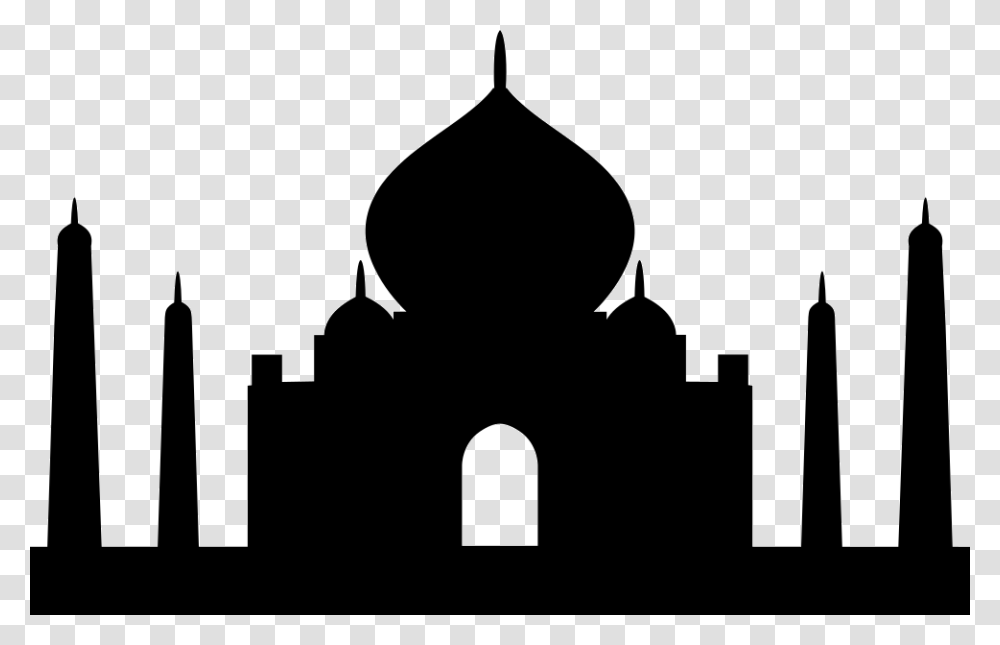 Taj Mahal Icon Free Download, Silhouette, Stencil, Architecture, Building Transparent Png