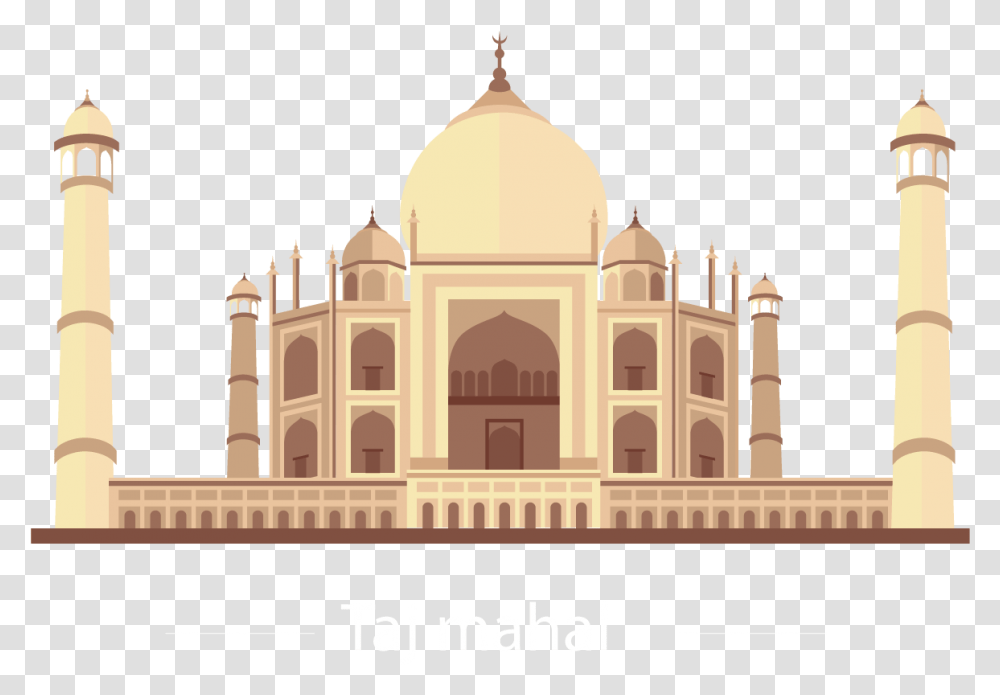Taj Mahal Illustration Vector, Dome, Architecture, Building, Monument Transparent Png