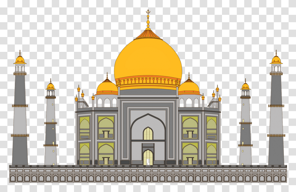 Taj Mahal Vector Taj Mahal Vector, Dome, Architecture, Building, Mosque Transparent Png