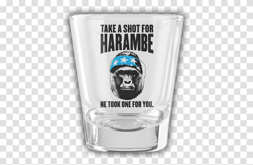 Take A Shot For Harambe, Glass, Beer Glass, Alcohol, Beverage Transparent Png