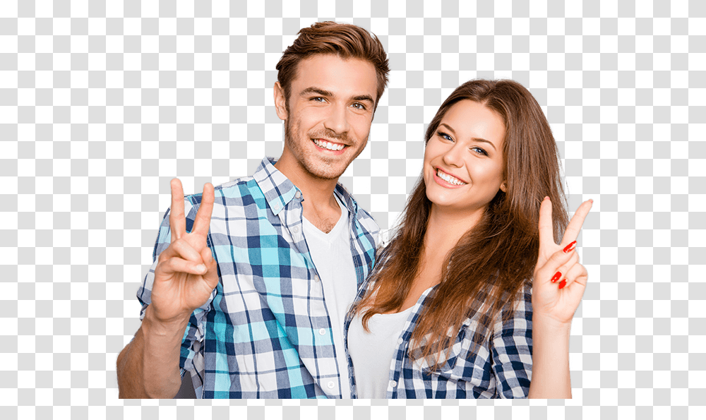 Take Our Free Smile Assessment Smiling Man And Woman Happy Smile Man And Woman, Person, Dating, Face, Shirt Transparent Png