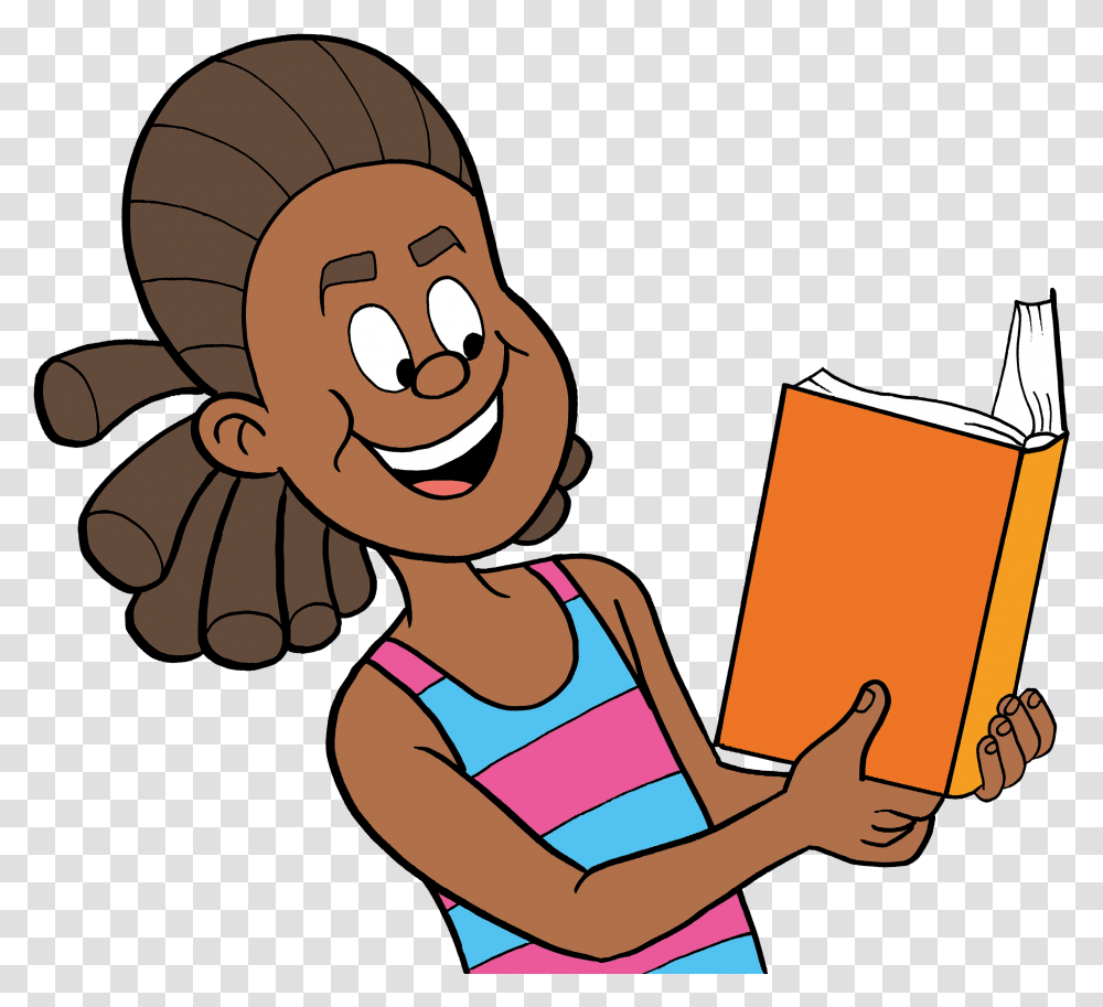 Take Part In Games And Activities As Mud Pie Arts Help Cartoon, Reading, Female, Girl, Woman Transparent Png