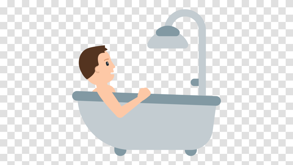 Taking A Bath 2 Image Emoji, Tub, Bathtub, Indoors, Person Transparent Png
