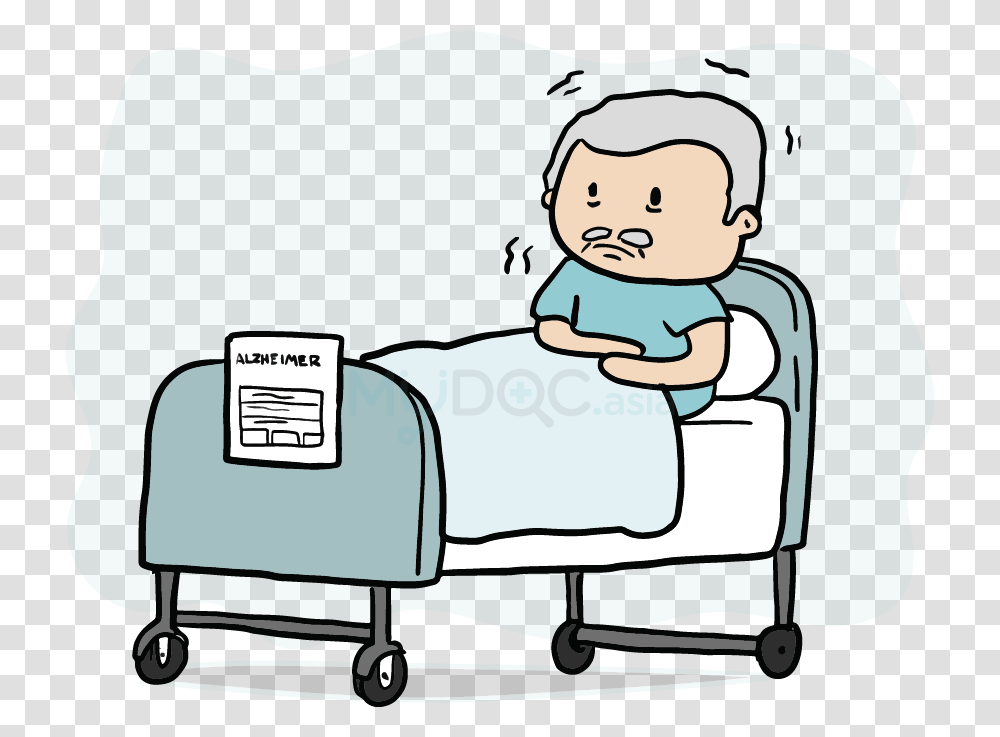 Taking Care Of Alzheimer Patient In Hospital Bed Clipart Cartoon, Chair, Furniture, Cushion Transparent Png