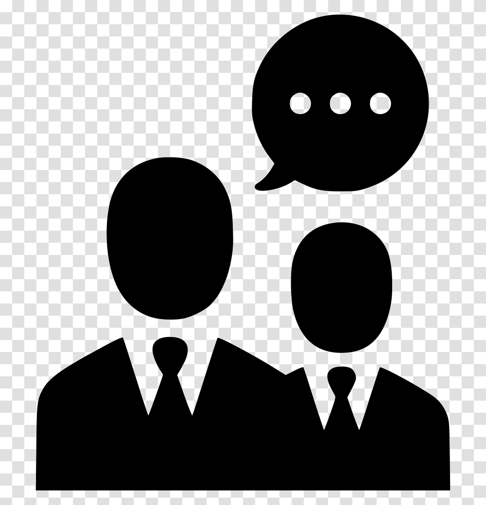 Talk Users Men Negotiations Talking Meeting Two People Talking Icon, Stencil, Silhouette, Crowd Transparent Png