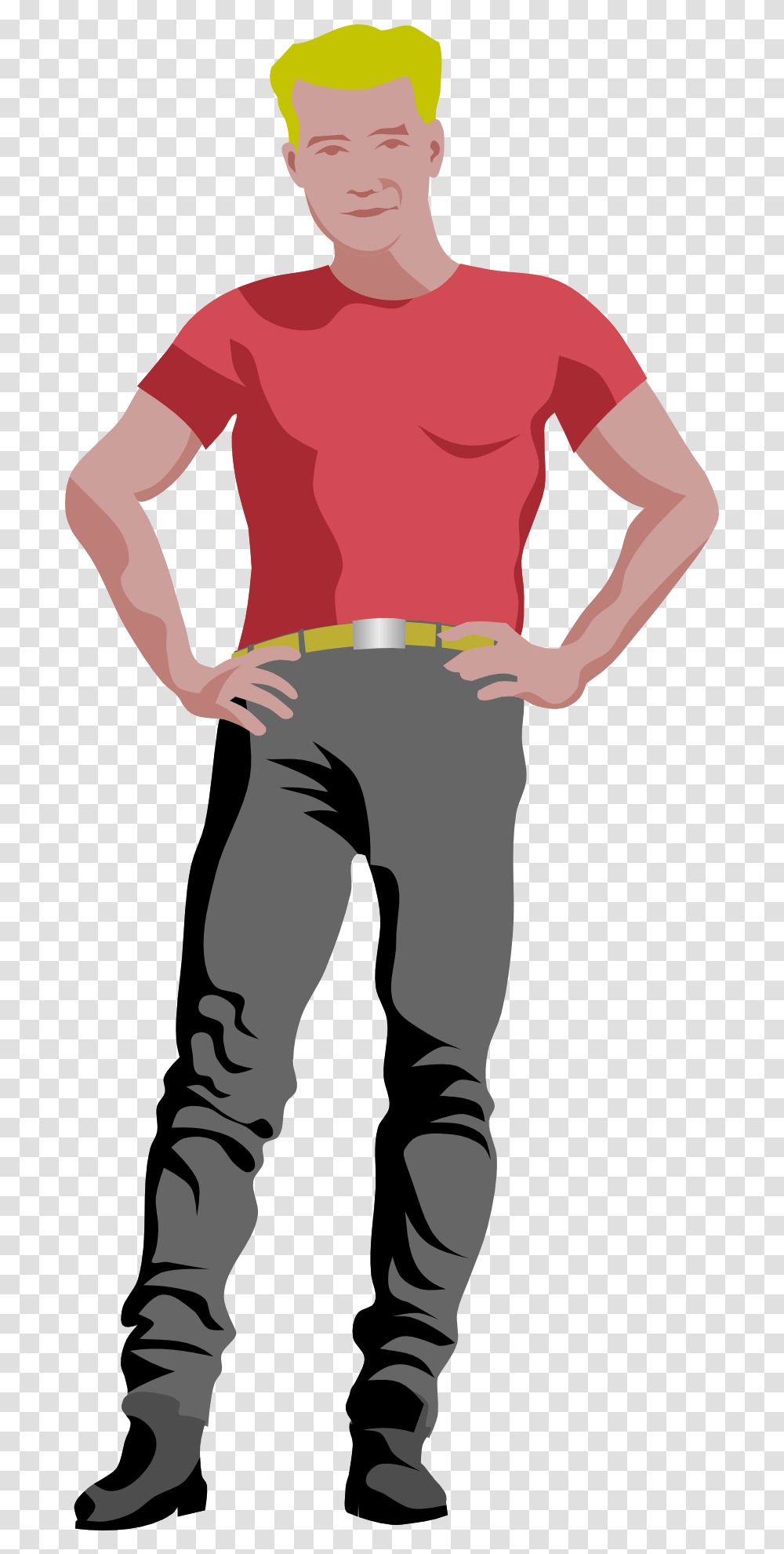 Tall Blond Man Clipart, Pants, Back, Person Transparent Png