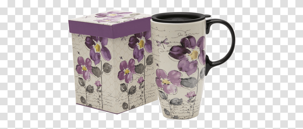 Tall Ceramic Travel Mug 17 Oz Mug, Porcelain, Pottery, Plant Transparent Png