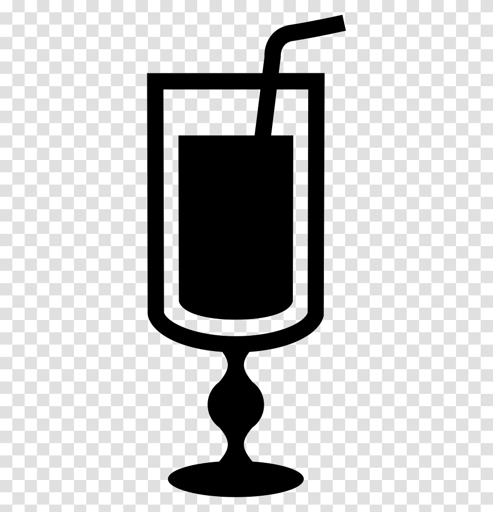 Tall Glass With Transparence Full Of Drink With A Straw, Lamp, Emblem Transparent Png