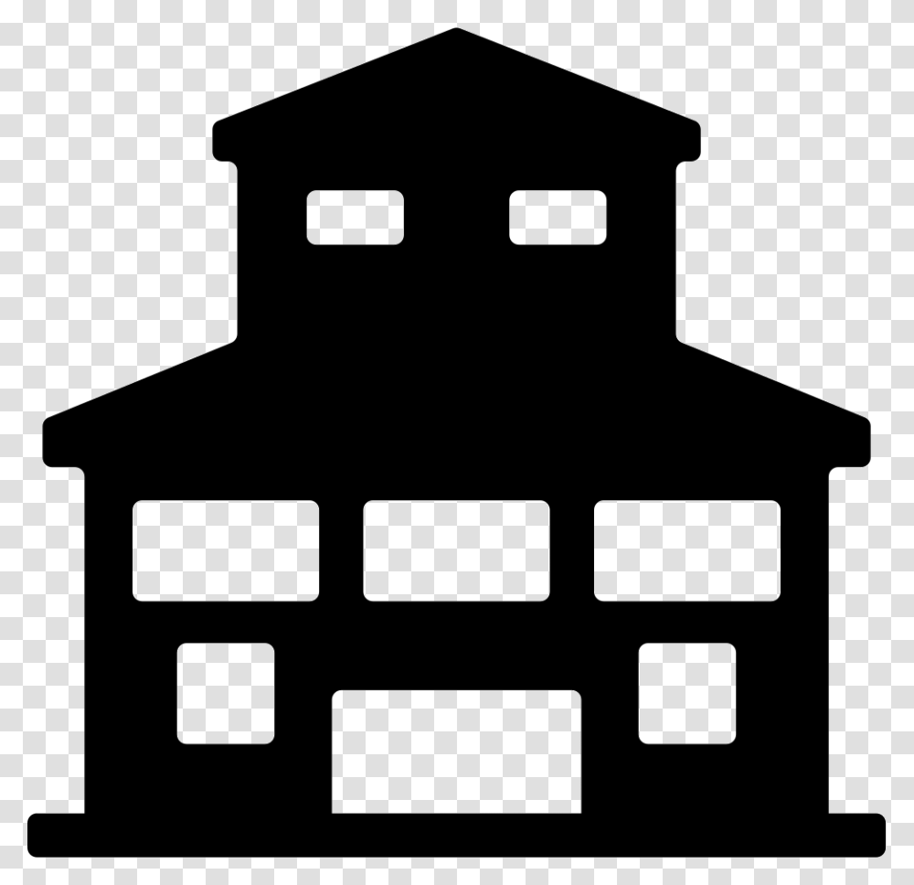 Tall House Building House Building Icon, Silhouette, Stencil Transparent Png