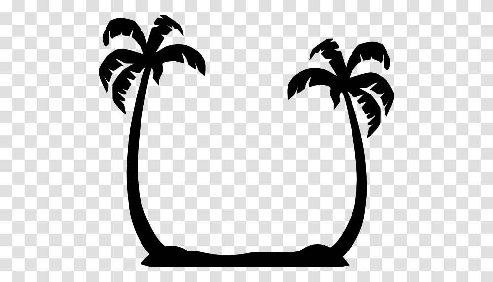 Tall Palm Trees Clip Art, Silhouette, Plant, Stencil Transparent Png