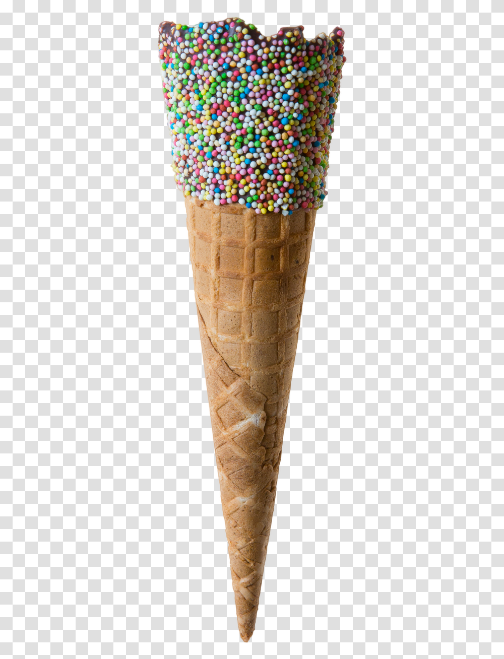 Tall Rainbow Waffle Ice Cream Cone, Dessert, Food, Creme, Sweets Transparent Png