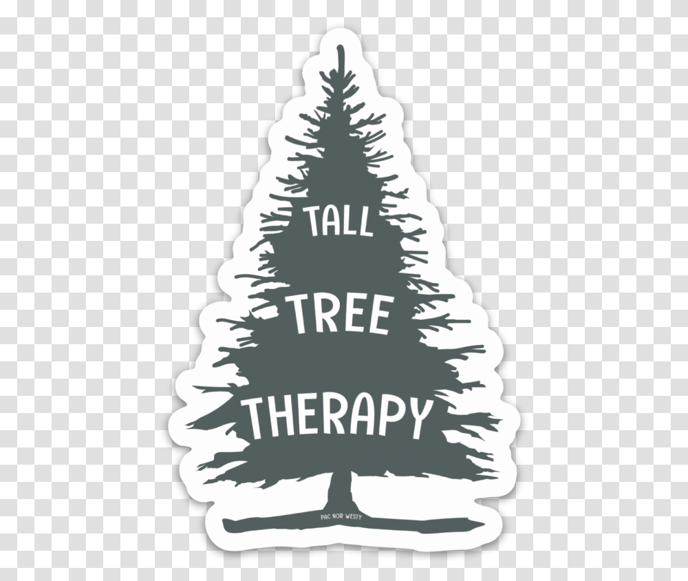 Tall Tree Therapy Sticker Christmas Tree, Triangle, Text, Symbol, Arrowhead Transparent Png