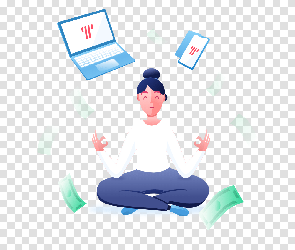 Tally Helps You Save Money On Interest Sitting, Person, Human, Graduation, Laptop Transparent Png