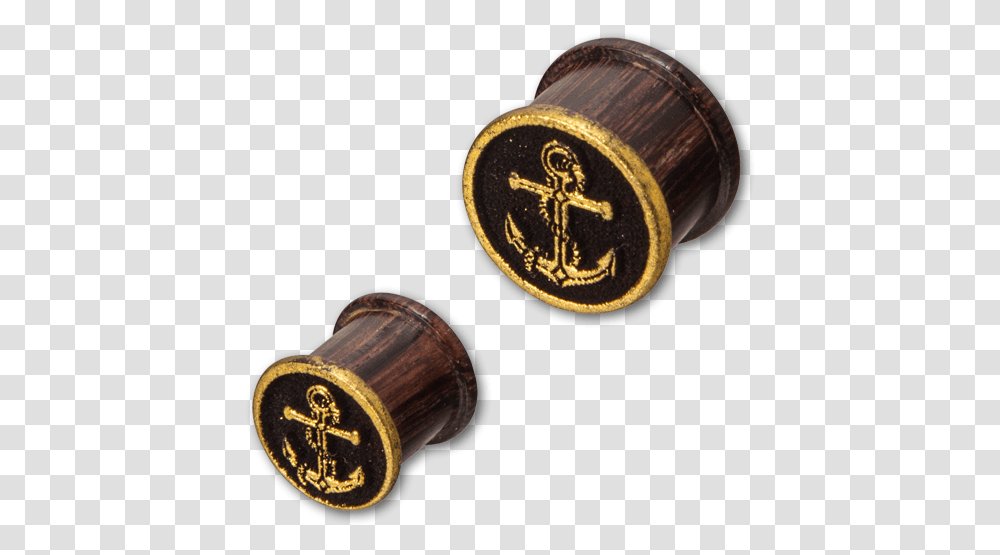 Tamarind Wood Laser Cut Plug With Gold Anchor Wood, Wax Seal, Sport, Sports, Cork Transparent Png