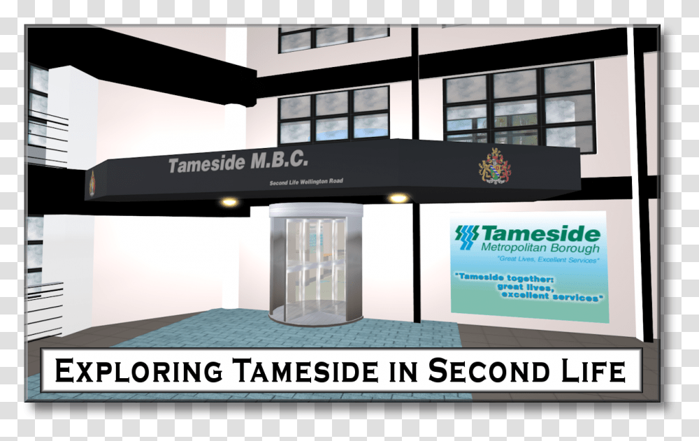 Tameside In Second Life Tameside, Door, Advertisement, Poster, Kiosk Transparent Png